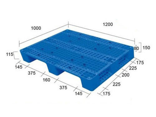 1210橫向網(wǎng)格川字（置鋼管）塑料托盤(pán)